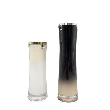 Botella privada de aire de empaquetado cosmética de acrílico de lujo 50ml 100ml con la boca de la forma de hoja