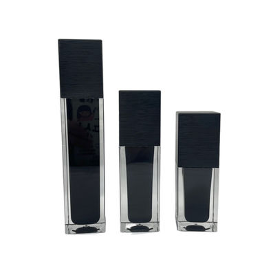 Cepillo ULTRAVIOLETA cosmético Matt Black Acrylic del tornillo de la botella 60ml de la bomba del cuadrado