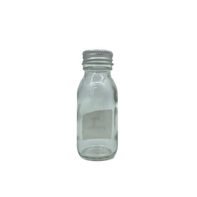 No derrame la botella de cristal de empaquetado cosmética 60ml del cuidado de piel con el casquillo de aluminio