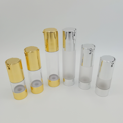 Precio de fábrica 15ml color plata brillante, 30ml, 50ml Skincare que empaqueta la botella privada de aire de lujo 2022