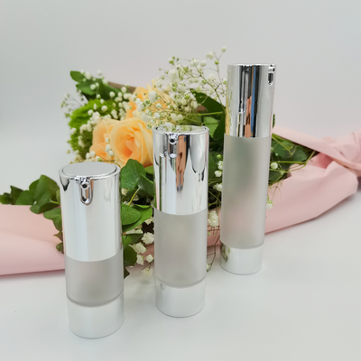 Precio de fábrica 15ml color plata brillante, 30ml, 50ml Skincare que empaqueta la botella privada de aire de lujo 2022
