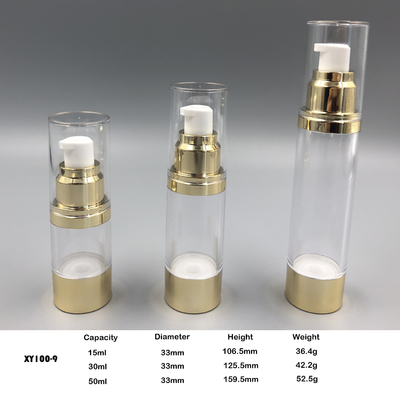 15ml, 30ml, cuidado de piel 50ml que empaqueta la botella privada de aire de la bomba
