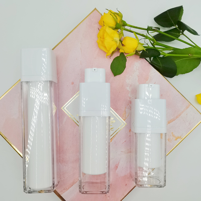 Pared privada de aire Matte Packaging Bottle que defiende de seda del doble de la botella 15ml 30ml 50ml del cuadrado rotatorio