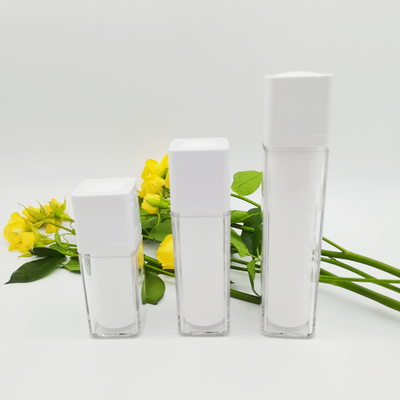 Pared privada de aire Matte Packaging Bottle que defiende de seda del doble de la botella 15ml 30ml 50ml del cuadrado rotatorio