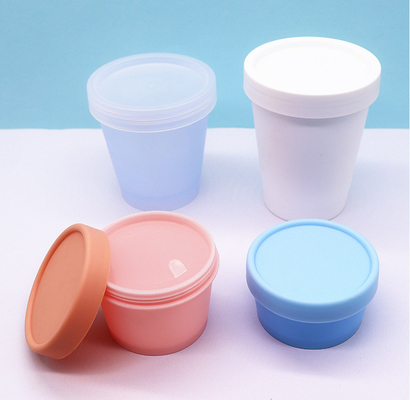La mono taza cosmética material del helado del tarro 50ml 100ml 200ml 250ml de los PP forma el tarro del cuidado personal