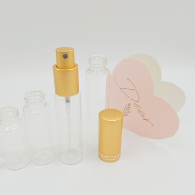 botella de cristal del tubo de 10ml 15ml 20ml 25ml 30ml con los rociadores de perfume de aluminio