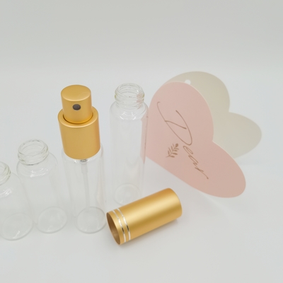 botella de cristal del tubo de 10ml 15ml 20ml 25ml 30ml con los rociadores de perfume de aluminio