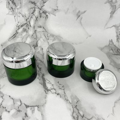 Eco verde 50g de empaquetado cosmético amistoso 100g metalizó los tarros para los productos para el cuidado de la piel