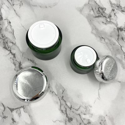 Eco verde 50g de empaquetado cosmético amistoso 100g metalizó los tarros para los productos para el cuidado de la piel