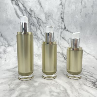 sellado caliente de acrílico de la bomba de 100ml 120ml de la botella del oro plástico vacío cosmético de la loción