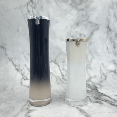 Botella privada de aire de empaquetado cosmética de acrílico de lujo 50ml 100ml con la boca de la forma de hoja