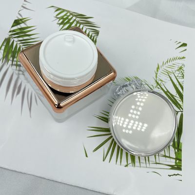Tipo cuadrado tarro poner crema de acrílico 30g, 50g XY2202 del diseño del borde de la ronda