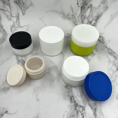La pared 60ml 100ml de Matt Plastic Cosmetic Jars Double metalizó para la goma Scrub