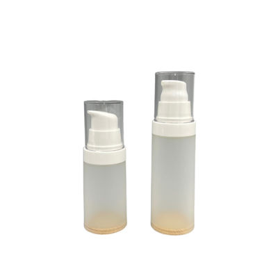 Pantalla de seda de los PP de la botella del modelo de madera privado de aire transparente de la bomba 30ml 50ml