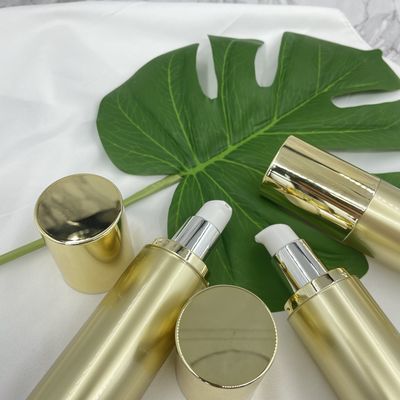 sellado caliente de acrílico de la bomba de 100ml 120ml de la botella del oro plástico vacío cosmético de la loción