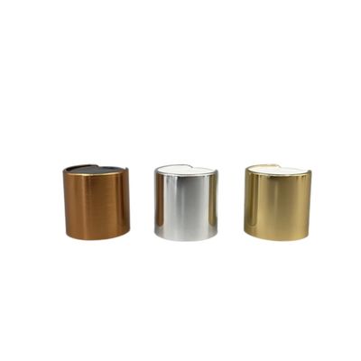 El top de aluminio Flip Cap Top Dispensing Gold 24/410 del disco metalizó superficial