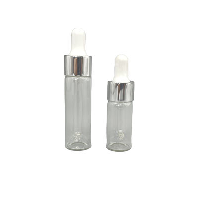 el cosmético de cristal de 10ml 15ml embotella forma recta con el dropper de aluminio del aceite