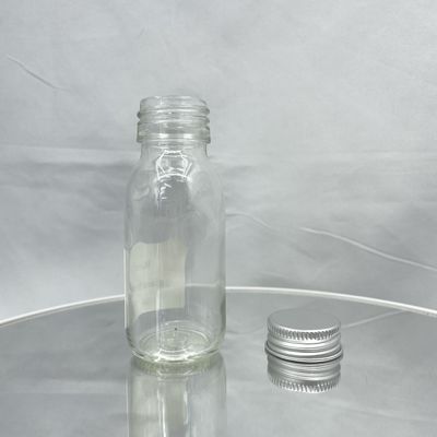 No derrame la botella de cristal de empaquetado cosmética 60ml del cuidado de piel con el casquillo de aluminio