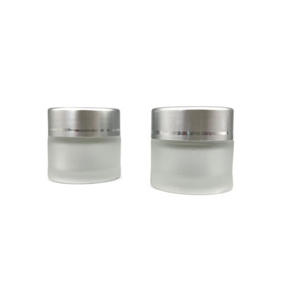 10g heló la tapa blanca del tarro de la crema del color claro de cristal cosmético del diámetro los 3.5cm