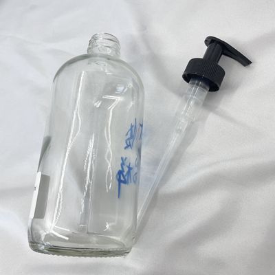 ULTRAVIOLETA anti de piel 500ml del cuidado de vidrio del líquido transparente de la botella con la bomba de la loción