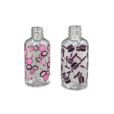 Botella transparente de la bomba del ANIMAL DOMÉSTICO de Boston alrededor de la crema hidratante del hombro 70ml con la impresión
