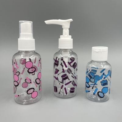 Botella transparente de la bomba del ANIMAL DOMÉSTICO de Boston alrededor de la crema hidratante del hombro 70ml con la impresión
