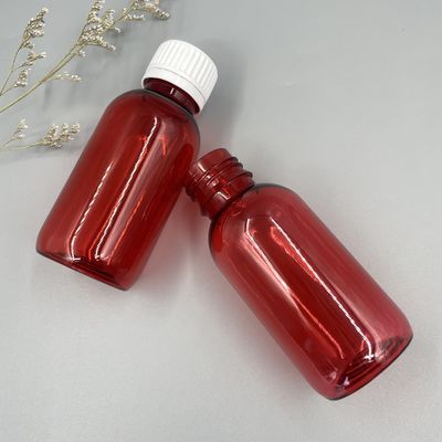 Contra ronda plástica vacía ULTRAVIOLETA de las botellas 100ml 3.52OZ del jarabe con el casquillo evidente del pisón
