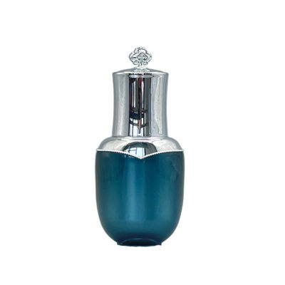 El casquillo oval 0.53oz de la forma del dropper de la botella de aceite esencial de la flor 15ml metalizó para el cosmético