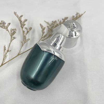 El casquillo oval 0.53oz de la forma del dropper de la botella de aceite esencial de la flor 15ml metalizó para el cosmético