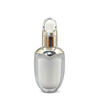 Pared oval de acrílico del doble de la forma de la botella del dropper del envase 10ml del aceite esencial