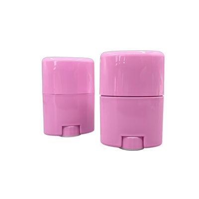 Rollo vacío de los envases rosados plásticos del desodorante 15g en la torsión oval de la forma para arriba