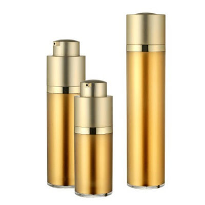 La bomba privada de aire del oro 30ml 15ml embotella la pared doble del actuador que electrochapa para los cosméticos