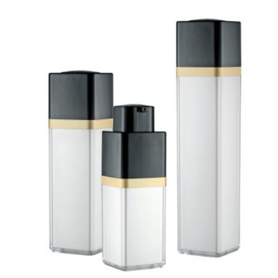 Pared privada de aire Matte Packaging Bottle que defiende de seda del doble de la botella 15ml 30ml 50ml del cuadrado rotatorio