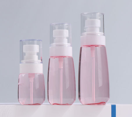 suave al tacto facial blanca del rociador fino del rosa transparente de la botella de la bomba de 100ml que embala Petg sola