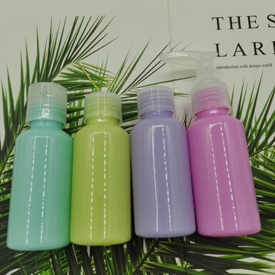 Azul claro verde claro de la serie del viaje de Skincare 75ml del animal doméstico de la bomba de la botella de la púrpura determinada del rosa