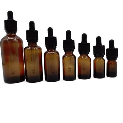 cierre del trinquete de 100ml Amber Glass Cosmetic Bottles Dropper proteger a niños
