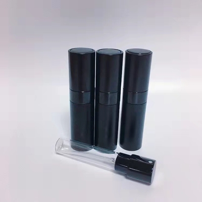 Botella recargable de calidad superior de aluminio del espray de perfume del color del negro de Mini Aluminum 8ML del viaje