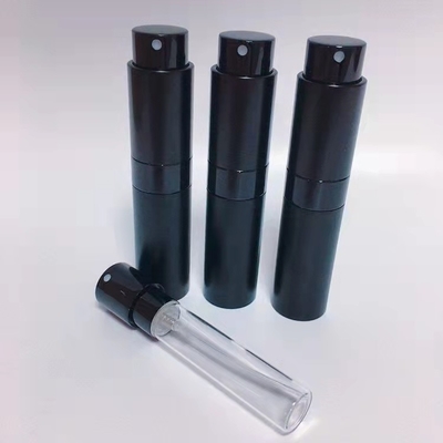Botella recargable de calidad superior de aluminio del espray de perfume del color del negro de Mini Aluminum 8ML del viaje