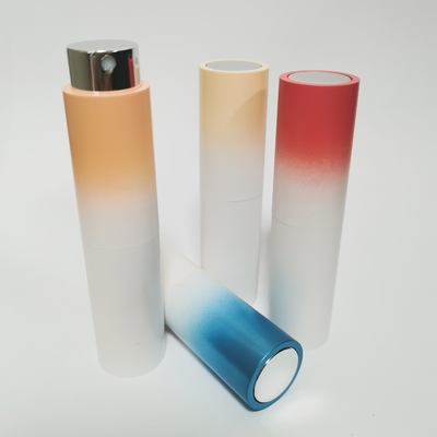 Botella de perfume recargable de alta calidad de la botella externa de Shell Gradient Color Glass Inner del ABS 8ML
